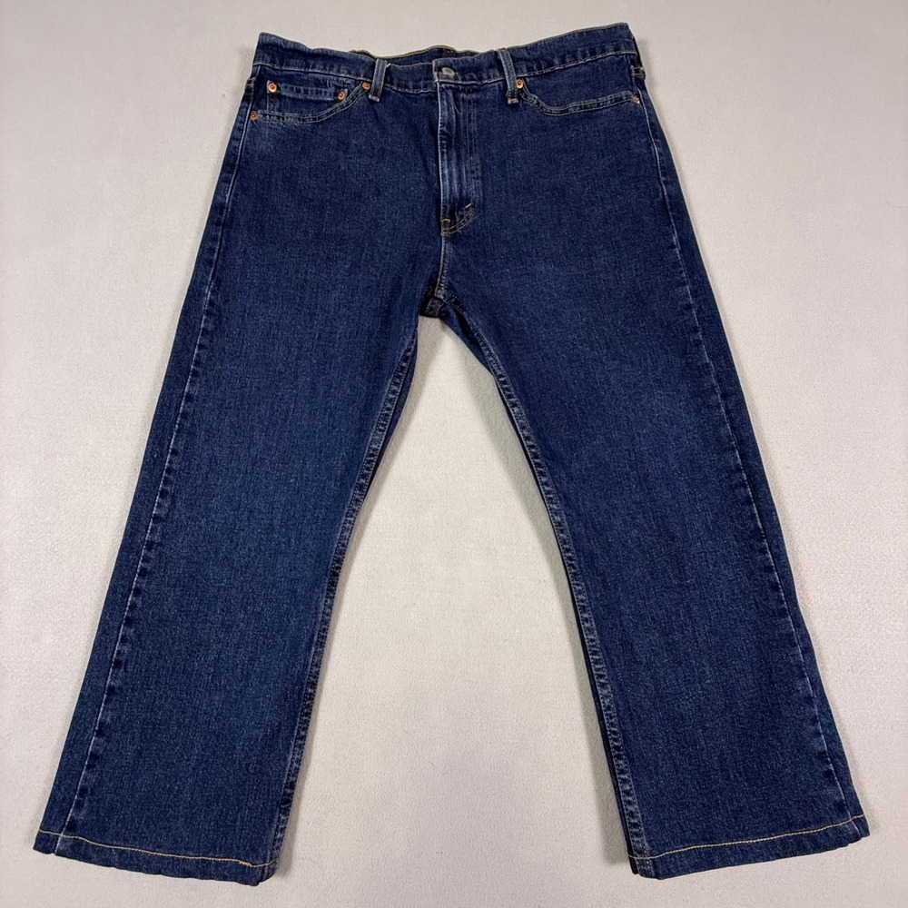Levis 513 Slim Straight Jeans Mens 36x30 Blue Dark Wash Denim Pants